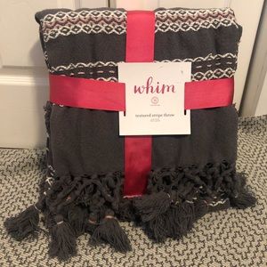 Whim stripe throw blanket grey
